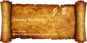 Jeney Botond névjegykártya